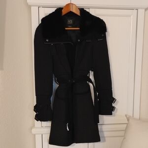 Armani Exchange Black Trench Coat